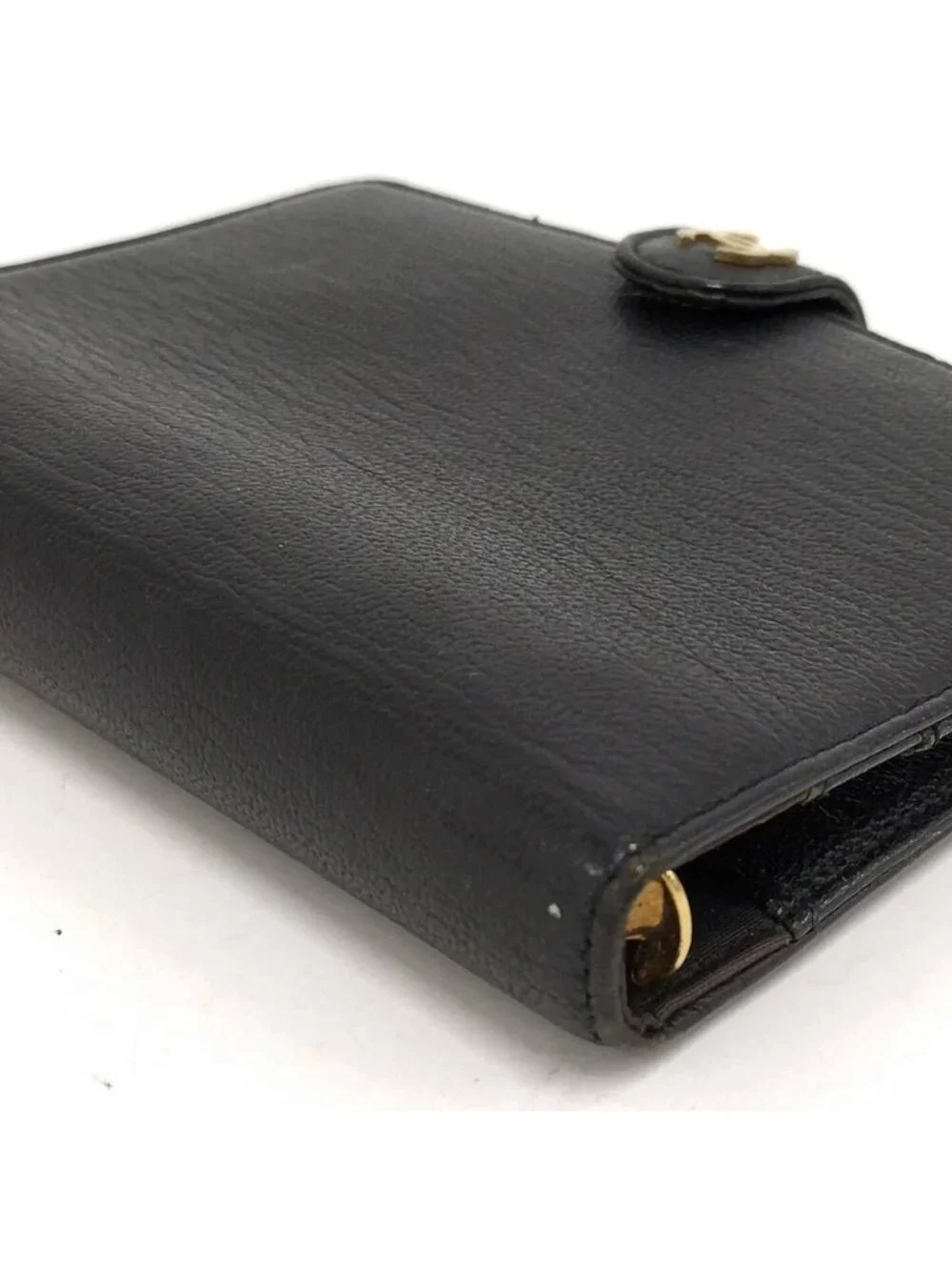 Chanel Notebook Cover CC Logo Gold Leather Black Agenda